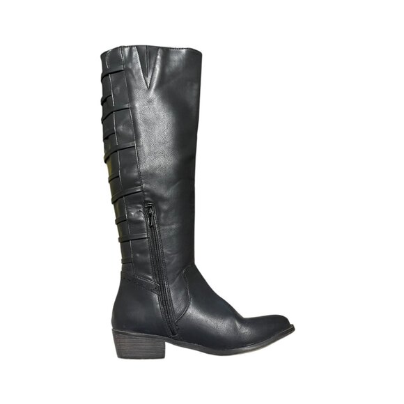 Rampage,Women Black Knee-High Boots With Side Zipper Size 7.5M - Picture 4 of 16